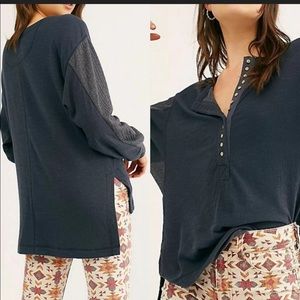 NWOT We The Free Back at it Henley Top Gray small S Free people